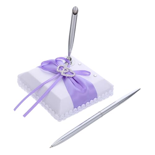 DECHOUS 結婚式用ゲストサインインペン スタンド付き ロマンチックな属製ボールペン 結婚披露宴 署名台に おしゃれな受付用ペン 長持ちで多