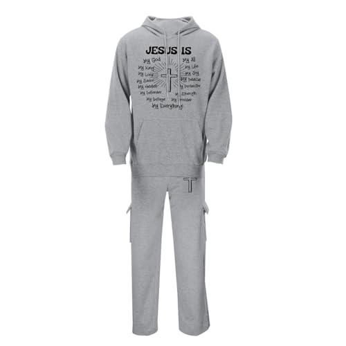 Ensemble homme confort gris M avec sweat capuche imprimé - 2