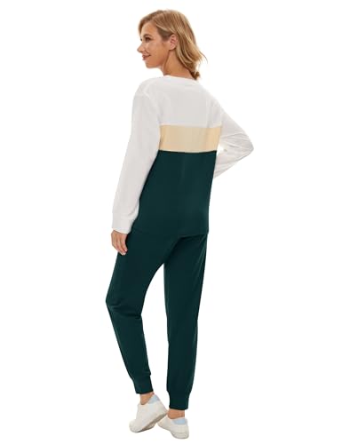 Image of Fengbay Two Piece Outfits for women Long Sleeve Crewneck Pullover Tops And Pants Sweatsuits Lounge Set with Pockets 2026