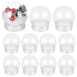 Yardwe 12 Pcs Diy Snow Globe Kit for Kids - 7cm Make Your Own Christmas Ornaments, Clear Plastic Snow Globes with Screw off Cap for Crafts Family Activities, Holiday Decor
