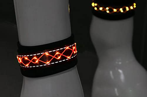 SUKEYME 4pcs LED Horse Boots, LED Horse Tack - Added Visibility and Safety for Horse & Rider at Night for Horseback Riding & Parade(Red)