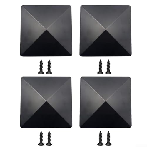Lot de 4 capuchons de poteau de clôture de 10,2 x 10,2 cm, en plastique ABS résistant aux intempéries pour améliorer l'esthétique de la clôture