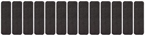 Mod-Arte | Solo Collection | Stair Treads | Modern & Contemporary | Solid Colors | Rubber Backing Non-Slip (30"X8.5", Charcoal, 13) #TOP2
