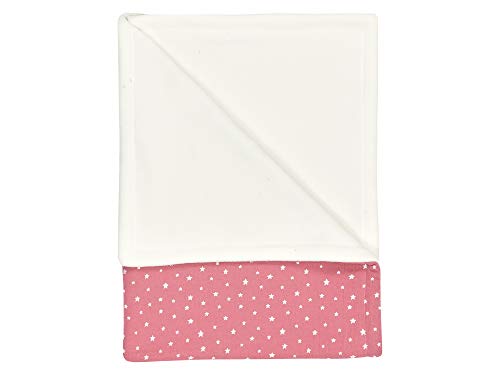 mini Fifia Babydecke kleine weiße Sterne auf Musselin rosa Cover