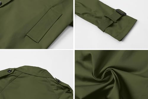 Image of Betusline Boys Waterproof Trench Coat Double Breasted Classic Belted Outwear Jacket Dress Coats