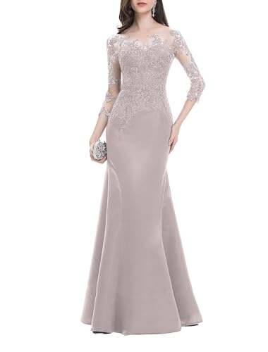 A-Line Elegante Evening Dress Off Shoulder 3/4 Length Sleeve Floor Length Prom Dress with Appliques 2024