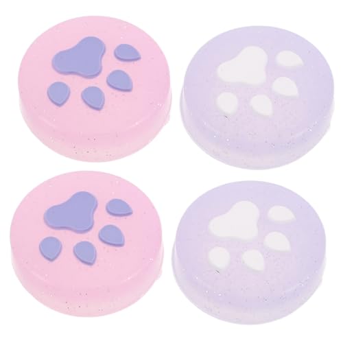 MUELODSIC 4 Piezas De Agarres Luminosos De Silicona con Temática De Animales para El Pulgar, Tapas De Botones con Forma De Garra De Gato, Bonitos Controles, Tapas De Repuesto Compatibles