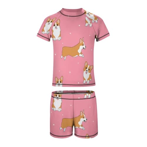 Cartoon Funny Little DoggyChildren's Swimsuits Boys Two Piece Suit8-10Y（130cm）2