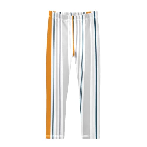 GuoChe Orange Gray Stripes Little Girls Shorts Cotton Cartwheel Shorts Leggings for Dance Party