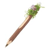 OATIPHO Bolígrafo Rústico de Madera con Punta Mediana 0,7 Mm y Tapa de Cristal Transparente, Bolígrafo Creativo para Escribir, Diario y Oficina, Tinta Negra Suave, Adecuado para Regalos