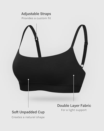 Image of INLYRIC Women's Cotton Bralette - Wireless Unlined Sleep Comfortable Seamless Cami Bra