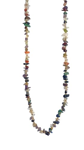 Collar de pepitas de piedras naturales de 86cm de diseño artesanal multicolor 3