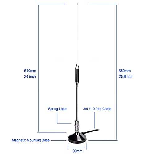 CB-Funkantenne Bingfu 27 MHz mit Magnetfuß für verschiedene CB-Geräte