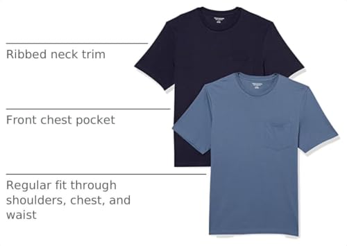 Image of Amazon Essentials Men's Short-Sleeve Crewneck Pocket T-Shirts