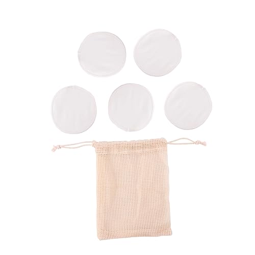 Baluue 6pc Set Makeup Remover Pads Reusable Bamboo Fiber Pads Set Storage Bag Gentle Facial Puff