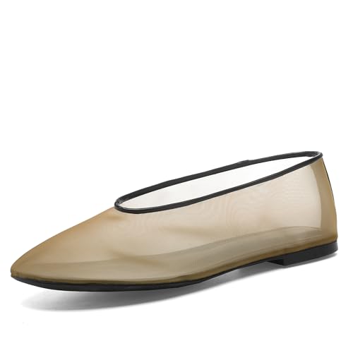 Women's Fine Mesh Ballet Flats,Round Toe Ballerina Shoes,Casual Slip On Mary Jane Flats,Comfortable Daily Dress Shoes