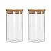 Produktbild GOLDPOOL Vorratsglas aus Borosilikatglas,Vorratsgläser Glas mit Bambus Deckel (1400ml)