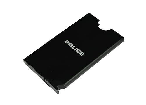 Image of Police Akron Automated Metal Black Credit Debit ATM Card Holder|Black Metal Smart Pop Up Wallet for Men Women