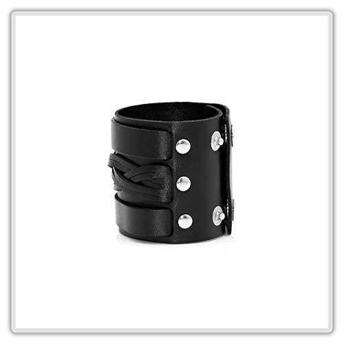 Image of Punk Retro Braided Wide Leather Wristband Arm Cuff Bracelet