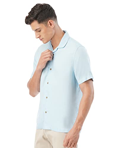 Image of FYLTR Men's Solid Rayon Casual Shirt with Resort Collar & Half Sleeves | Shirts for Men