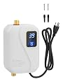 Electric Tankless Water Heater 110V 3000W, Under Sink Instant Hot Water Heater with Digital Display, Point of Use Portable Mini Heater for Kitchen Bathroom Sink