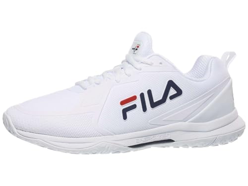 FILA Men's Volley Burst Shoes, White/Fila Red/Fila Navy - 82