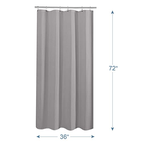 AmazerBath Grey Shower Curtain Waffle Textured, Small Stall Shower Curtain Gray Fabric, Bathroom Shower Curtains for RV/Camper, Heavy Duty 240GSM, 36 x 72 Inches by AmazerBath - Image 7