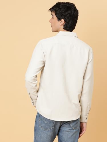 Image of KOTTY Men's Textured Casual Shirt - Long Sleeve||Button-Down Collar||Classic Fit