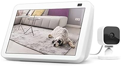 Echo Show 8 (2nd Gen, 2021 release) - Glacier White bundle with Blink Mini
