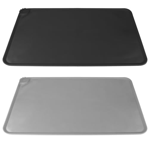 Napfunterlage für Hunde und Katzen, 2 Stück, aus Silikon, wasserdicht, rutschfest, 48 x 30 cm