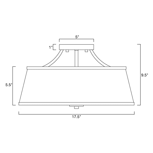 Kira Home Zoey 17.5" Modern 3-Light Semi-Flush Mount Ceiling Light Fixture + White Fabric Shade, Warm Brass Finish #TOP5