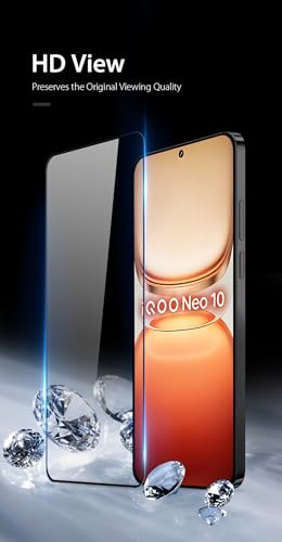 Image of Advanced HD+ Gorilla Tempered Glass Screen Protector Designed for iQOO Neo 10 5G / Neo 10R 5G - Edge to Edge Full Screen Coverage with Easy Installation Kit (Anti-Scratch)