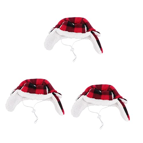Balacoo 3 Pecas Capuz à Prova De Vento Para Animais De Estimação Chapéu De Natal Gato Chapéu De Papa
