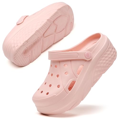 Image of SECHRITE Womens Platform Clogs Garden Shoes Waterproof Beach Pool Sandals Summer Mules Home Slippers Shower Shoes