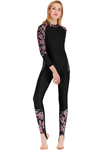 Akaeys Women's Full Body Swimsuit Rash Guard One Piece Long Sleeve Long Leg Swimwear with UV Sun Protection