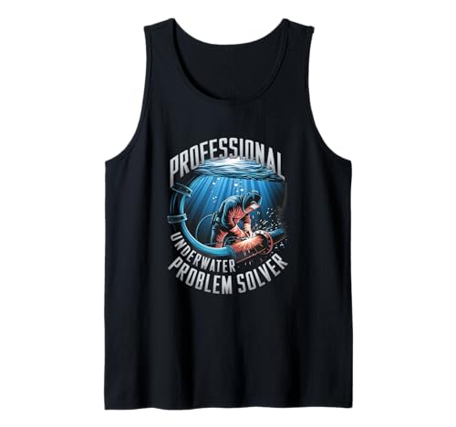 Soldador subacuático profesional para solucionar problemas subacuáticos Camiseta sin Mangas
