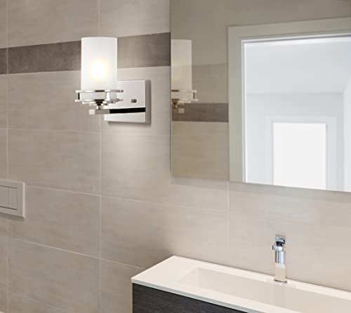 Image of JONATHAN Y Fairfax 1-Light Bathroom Vanity Light 7.13 inch Metal /Glass, Chrome