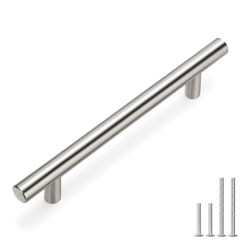 20 Pack Brushed Nickel Cabinet Pulls Cabinet Hardware - homdiy Cabinet Handles Stainless Steel Drawer Pulls 201SN Kitchen Cabinet Handles Cupboard Handles 4-1/2in Hole Centers