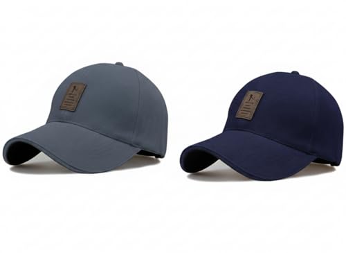 Image of Baseball Cap for Men Original Adjustable Unisex Cap, Mens Caps Stylish, All Sports Type Caps or Hats, Free Size, UV Protection, Sports Cap for Men's, Outdoor Casual Wear Cap (Pack of 2)