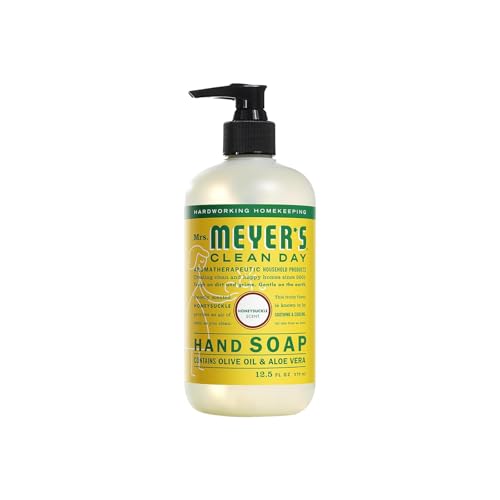 Image of Mrs. MEYER'S CLEAN DAY Liquid Hand Soap 4 Pack Variety, Honeysuckle, Rain Water, Compassion Flower, & Lemon Verbena, 12.4 OZ Each, 1 CT Variety Pack