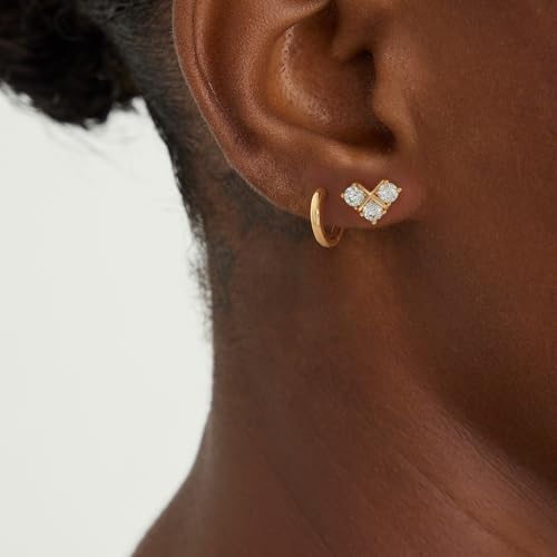 MYEARS Women Heart Earrings Gold Stud 14K Gold Filled Small Simple Hypoallergenic Everyday Valentine's Day Gift Jewelry