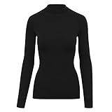 Thermowave Progressive Sport Langarm Unterhemd Frauen, Leichte Unterhemd Langarm Laufshirt, Quick Dry Unterwäsche Sport Langarm für Frauen, Baselayer Damen Laufen Fahrrad Skifahren - Schwarz, L