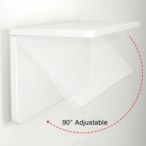 Floating Wall Mounted Folding Table with Brackets for Study Dining Room Bedroom Space Saving Fold Down Work Table for Laptop (80cm x 30cm)