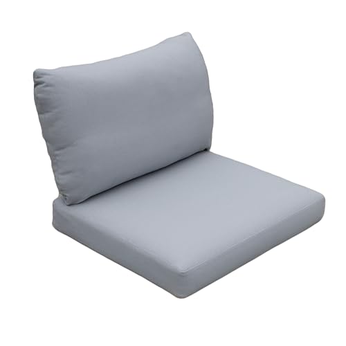 Image of Tommy Bahama Sunbrella Fabric 1-Piece Outdoor Knife Edge Deep Seat Lounge Chair Seat and Back Cushion Set, Bamboo Bay Cloud