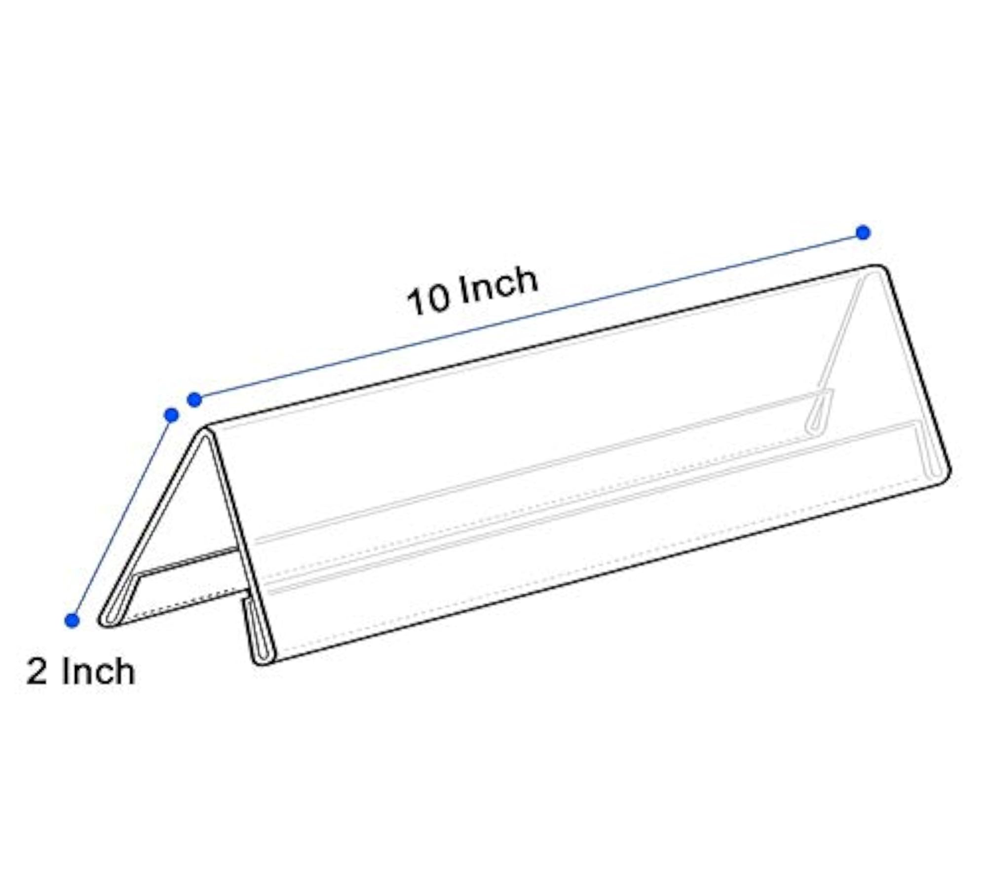 Clear Acrylic Desk Plate Holder - 10 Pack V-Shaped Display Stands