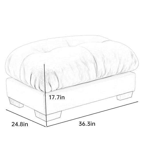 Image of SoarFlash Velvet Sectional Sofa Ottoman, Green