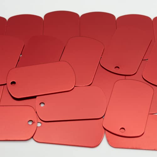 Image of StayMax Aluminum Blank Tags Stamping Blanks 25 Pack (Red)