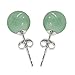 Jade Stud Earrings, 8mm Green Jade Earrings for Women, 925 Sterling Silver Earrings Studs for Sensitive Ears, Jade Jewelry for Women & Men, Good Luck Handmade Earrings Gift for Birthday Anniversary