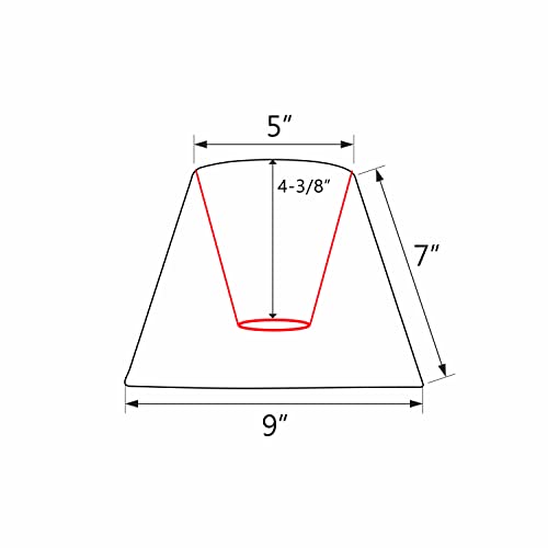Aspen Creative 58902 Transitional Hardback Empire Shape Uno Construction Lamp Shade In Off White, 9" Wide (5" X 9" X 7") #TOP3