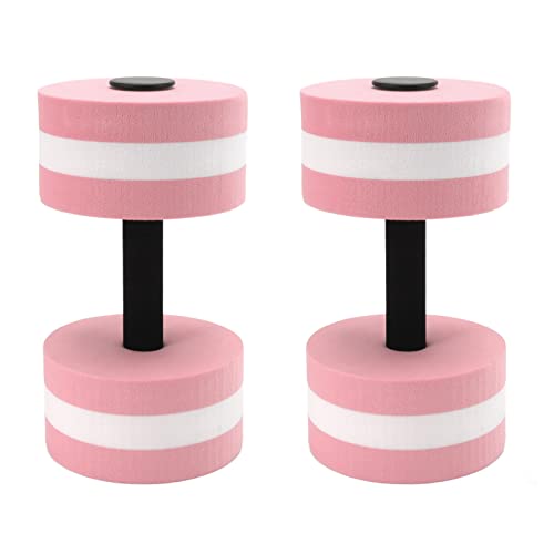 Cocoarm Mancuerna Flotante de Agua, Herramienta Ligera de Fitness con Mancuernas de Espuma EVA para Hombres, Mujeres y Niños, Buena Elasticidad (Pink)